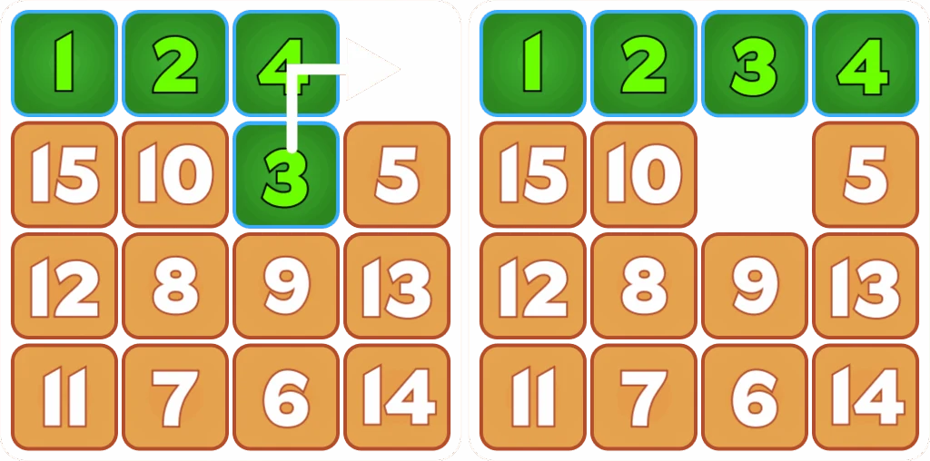 Step 3: Move Tiles 3 and 4 Into Final Position