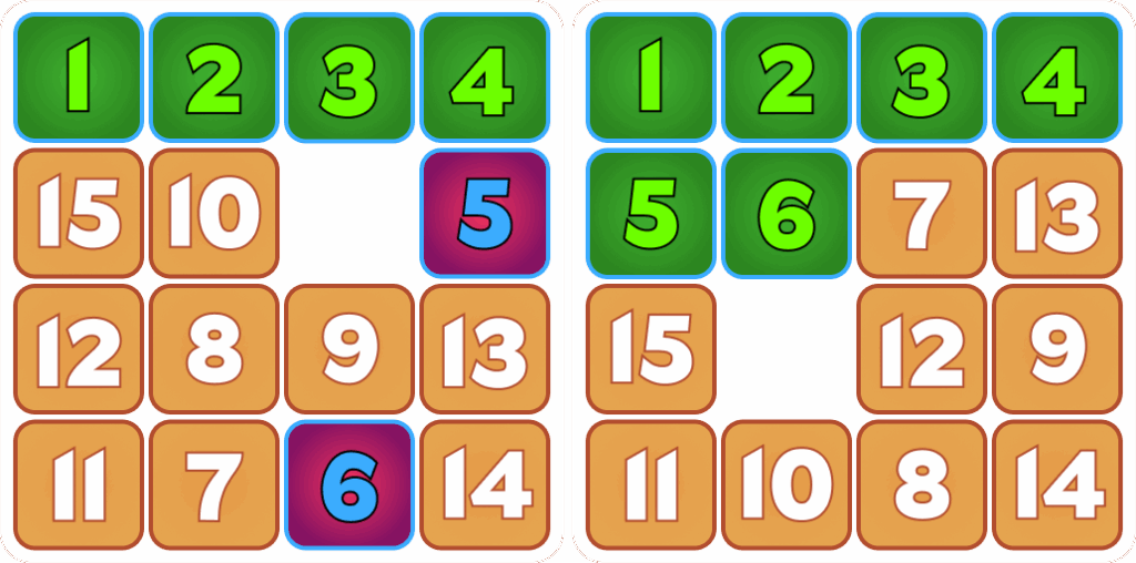Step 4: Move Tiles 5 and 6 Into Final Position