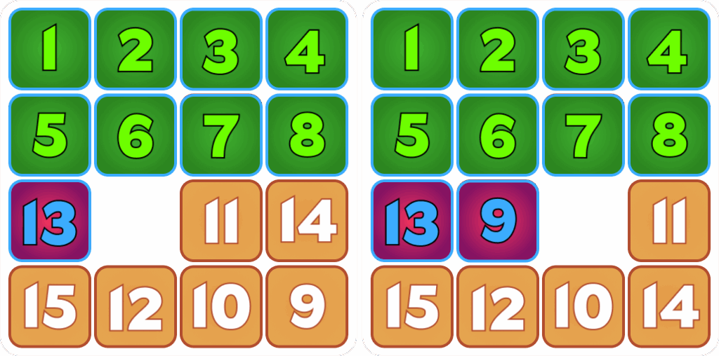 Step 7: Move Tiles 13 and 9 Into Setup Positions