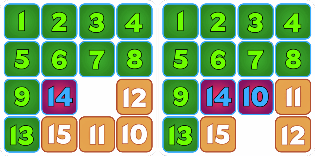 Step 9: Move Tiles 14 and 10 Into Setup Positions